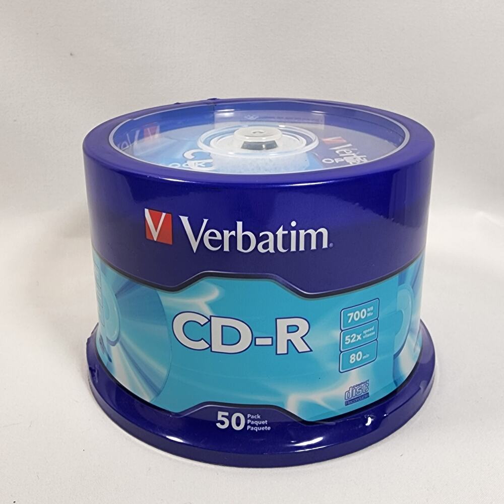 Verbatim CD-R 50 Pack 700 MB. 52X Speed, 80 Min New In Package